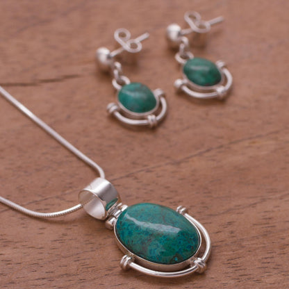 Mystique Chrysocolla jewelry set