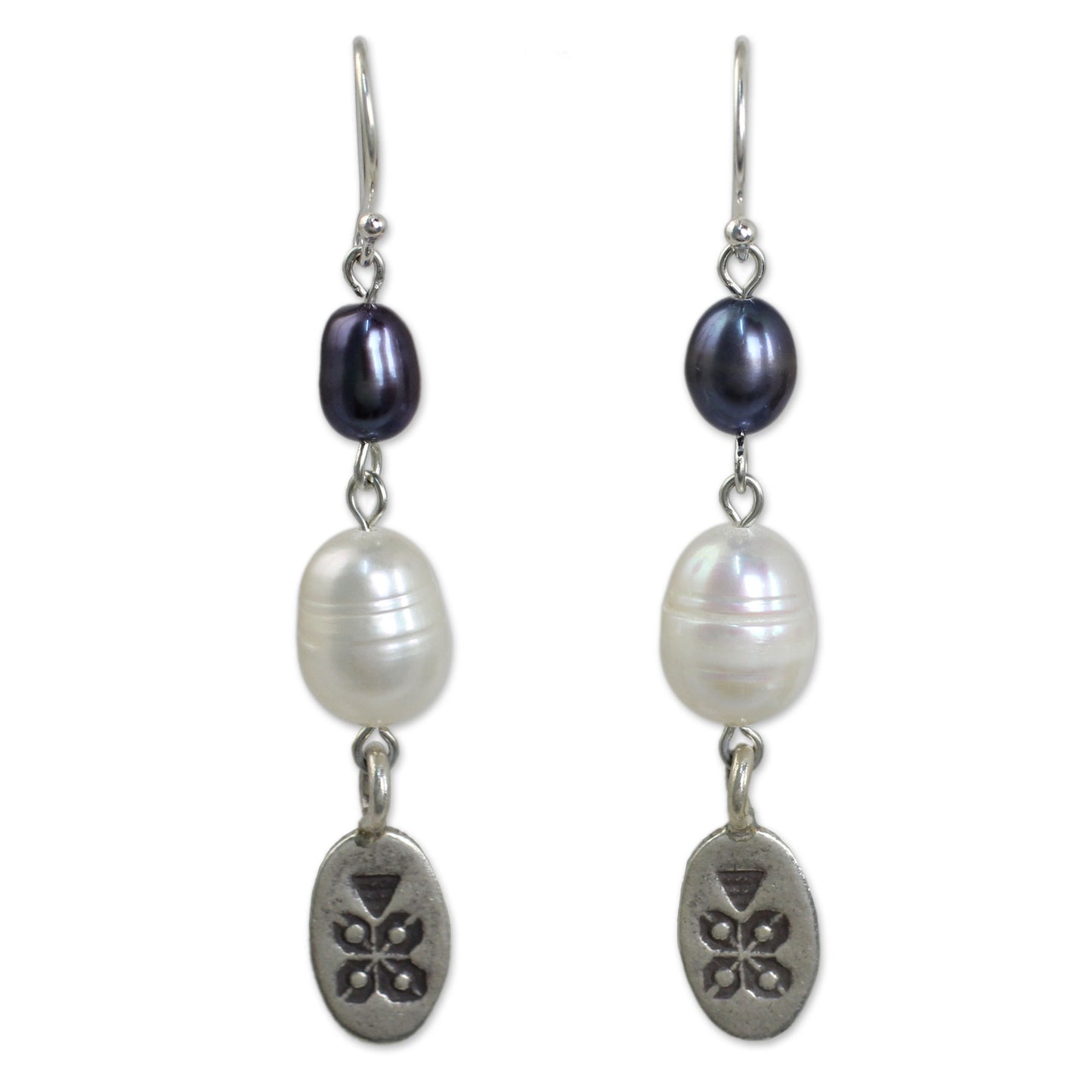 Hill Tribe Blue Pearl Dangle Earrings