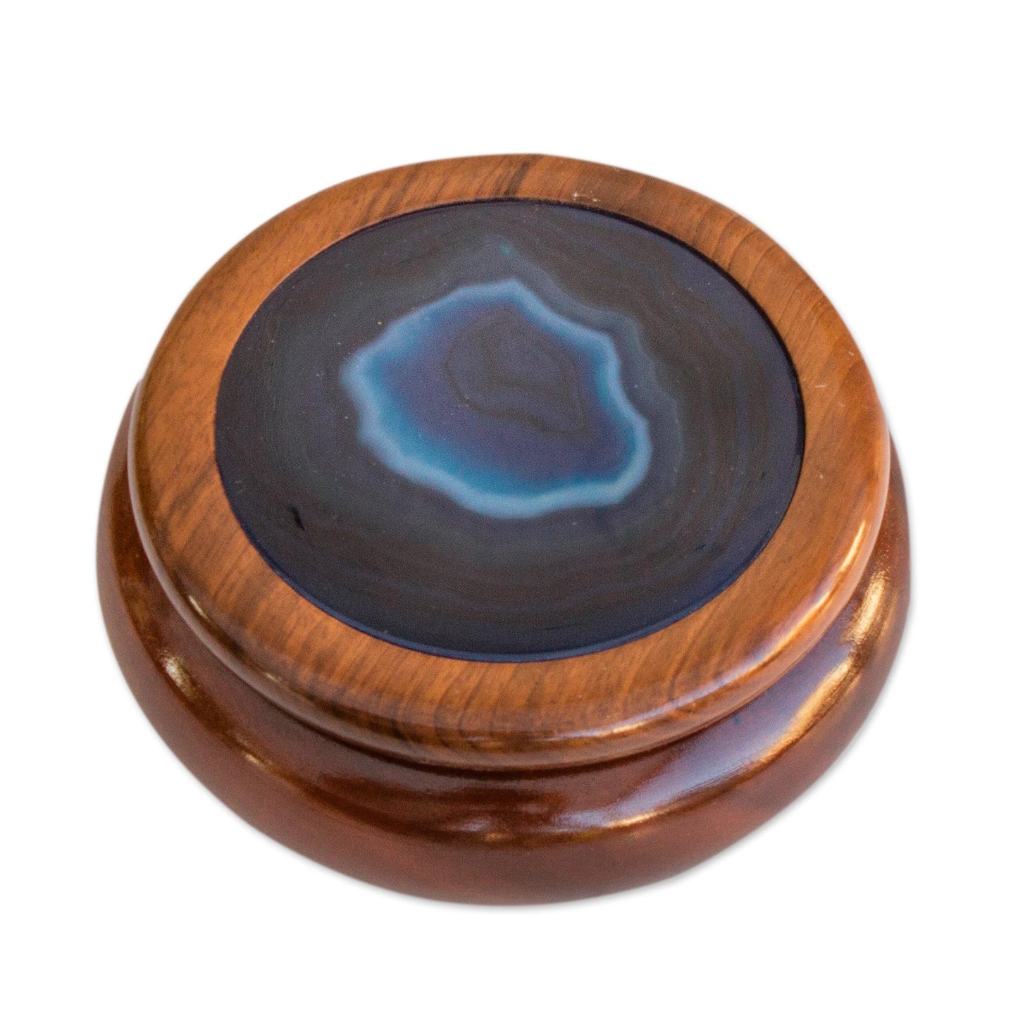 Ocean Amazon Calm Agate Decorative Jewelry Box in Cedar