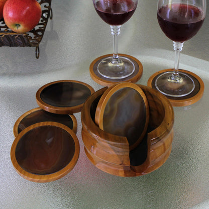 Burning Mist Cedar Wood & Agate Coasters