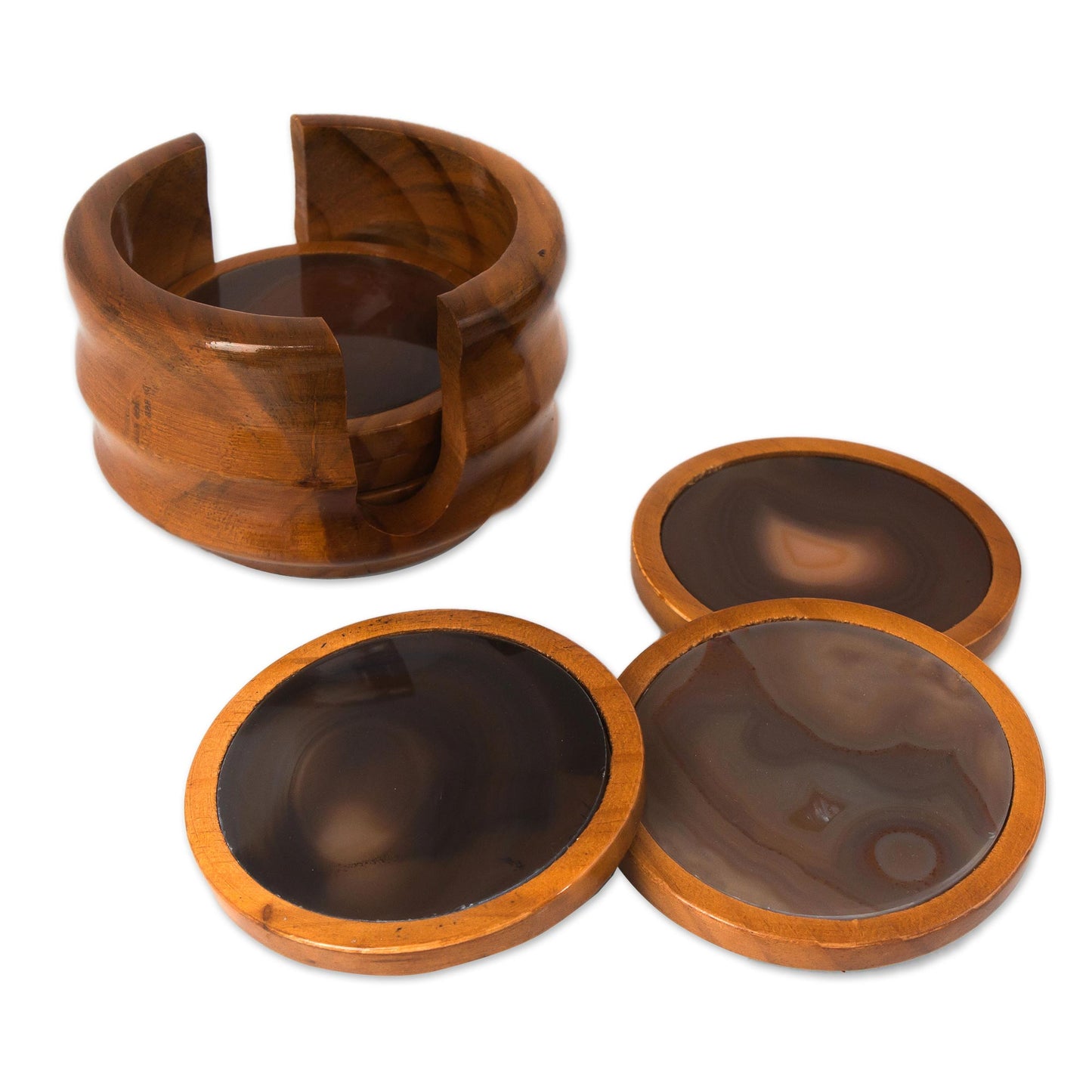 Burning Mist Cedar Wood & Agate Coasters