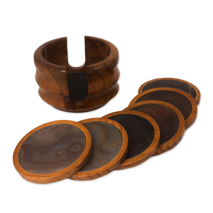 Burning Mist Cedar Wood & Agate Coasters