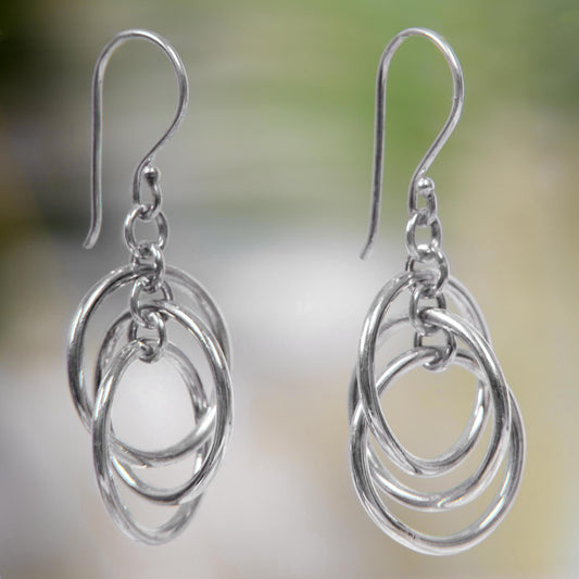 Ring Ring 3 Ring Sterling Silver Earrings