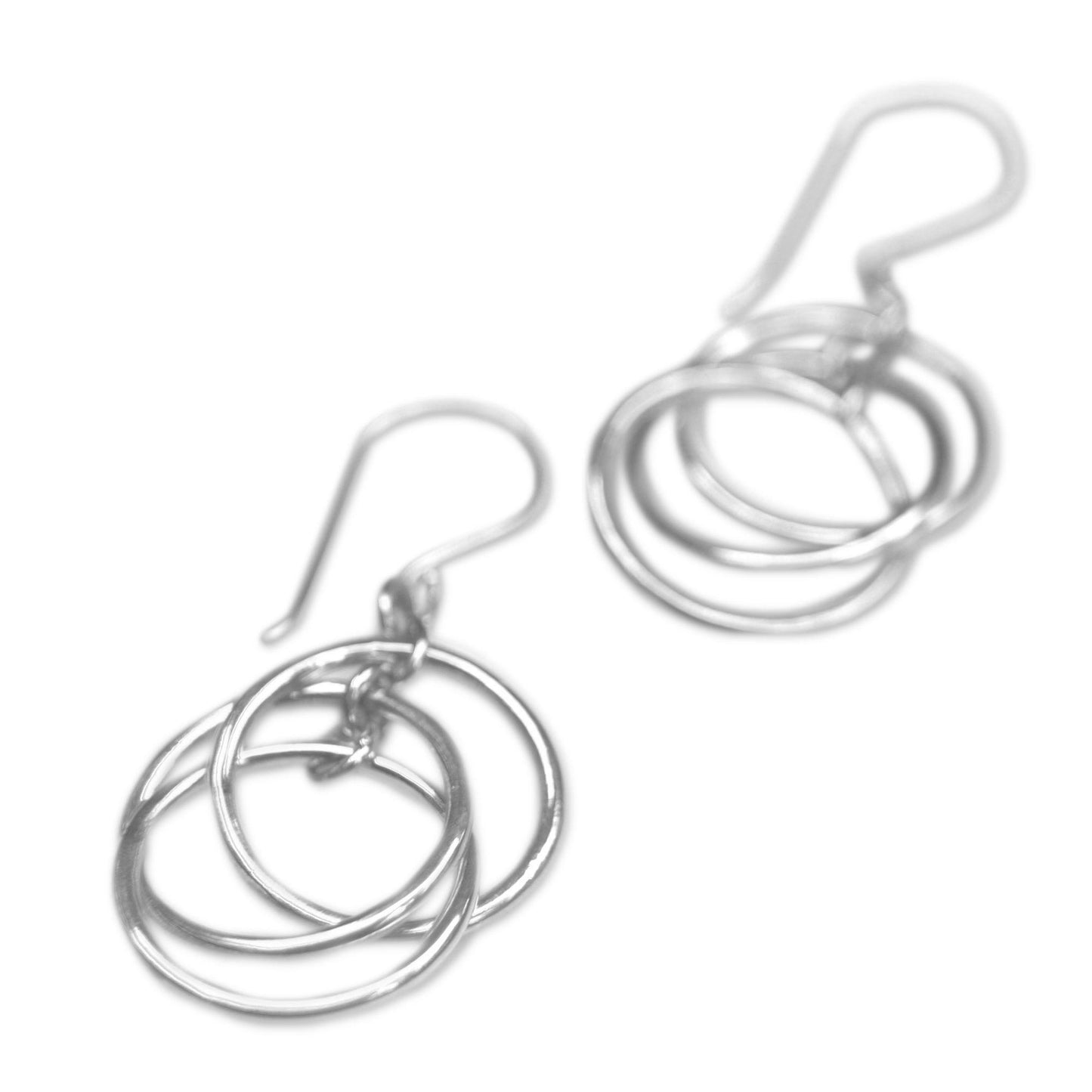 Ring Ring 3 Ring Sterling Silver Earrings