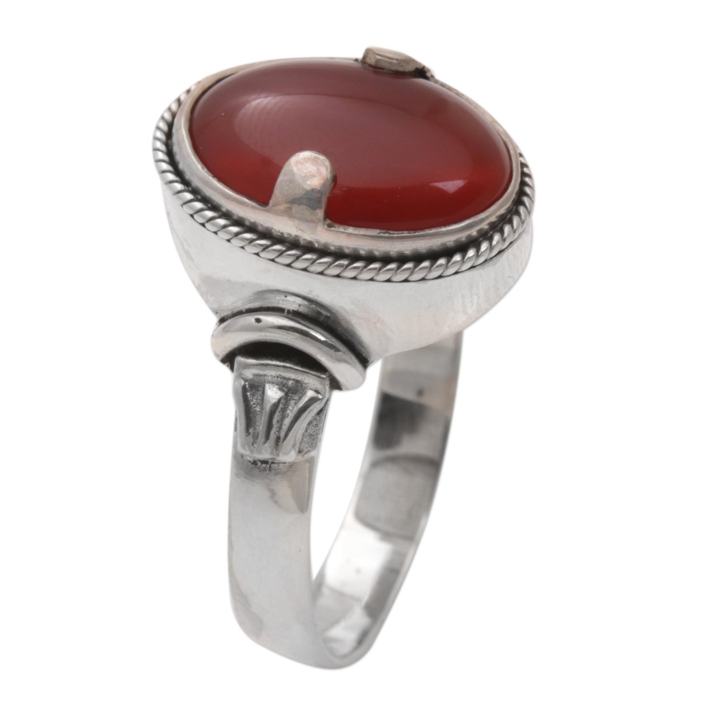 Dragon Eye Unique Sterling Silver and Carnelian Ring