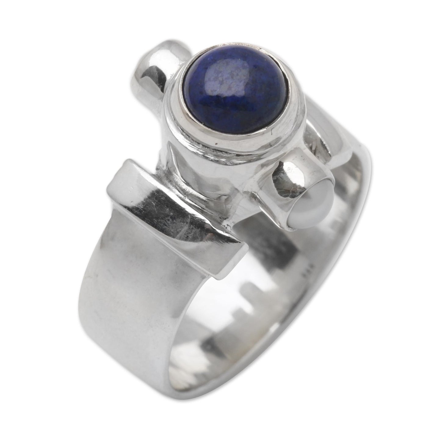 Direction Handcrafted Sterling Silver and Lapis Lazuli Ring