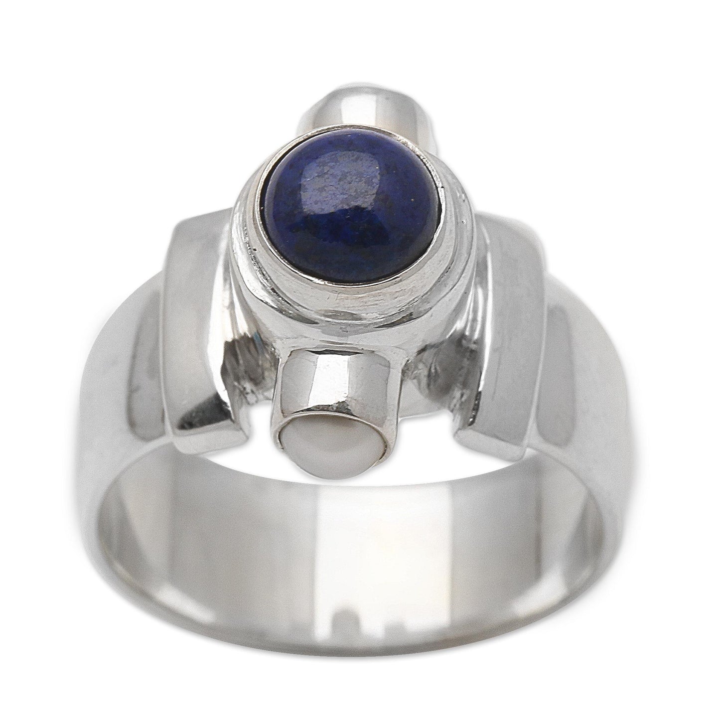 Direction Handcrafted Sterling Silver and Lapis Lazuli Ring