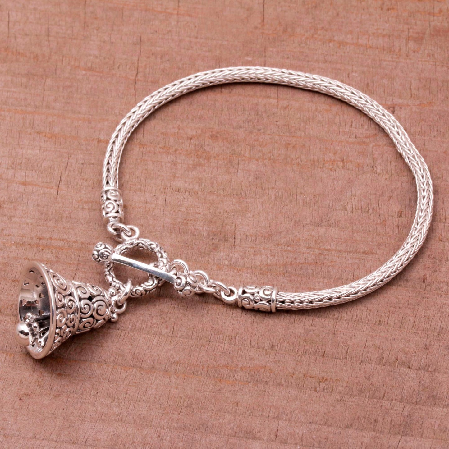 Sound of a Bell Silver Chain Bracelet with Charm