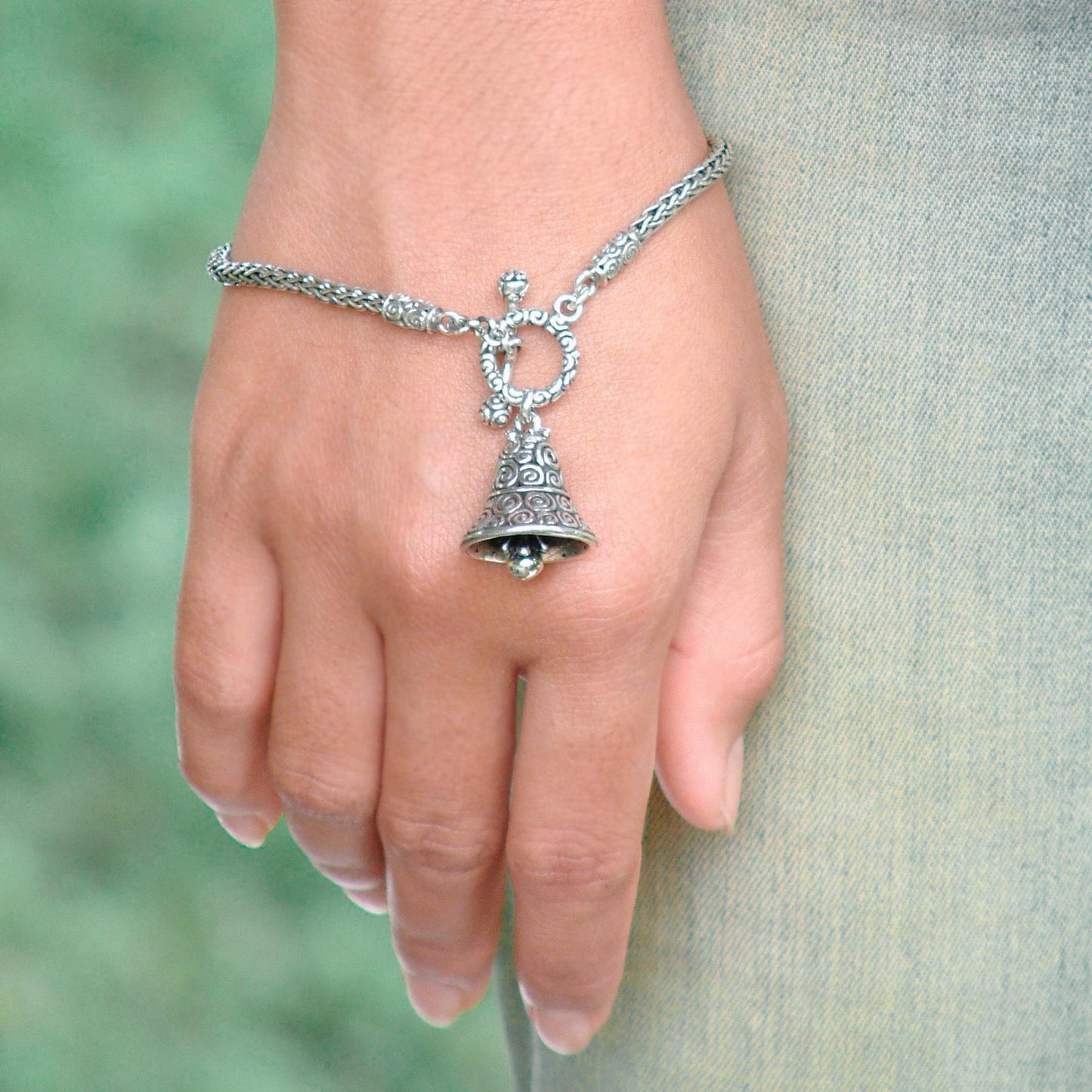 Sound of a Bell Silver Chain Bracelet with Charm