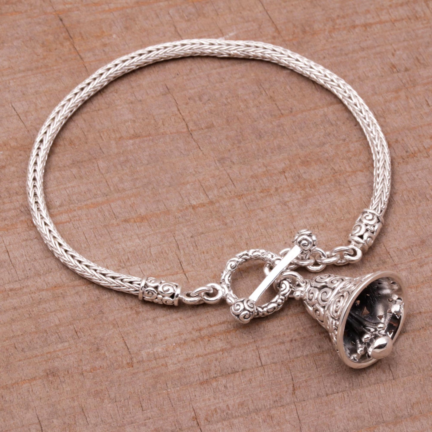 Sound of a Bell Silver Chain Bracelet with Charm