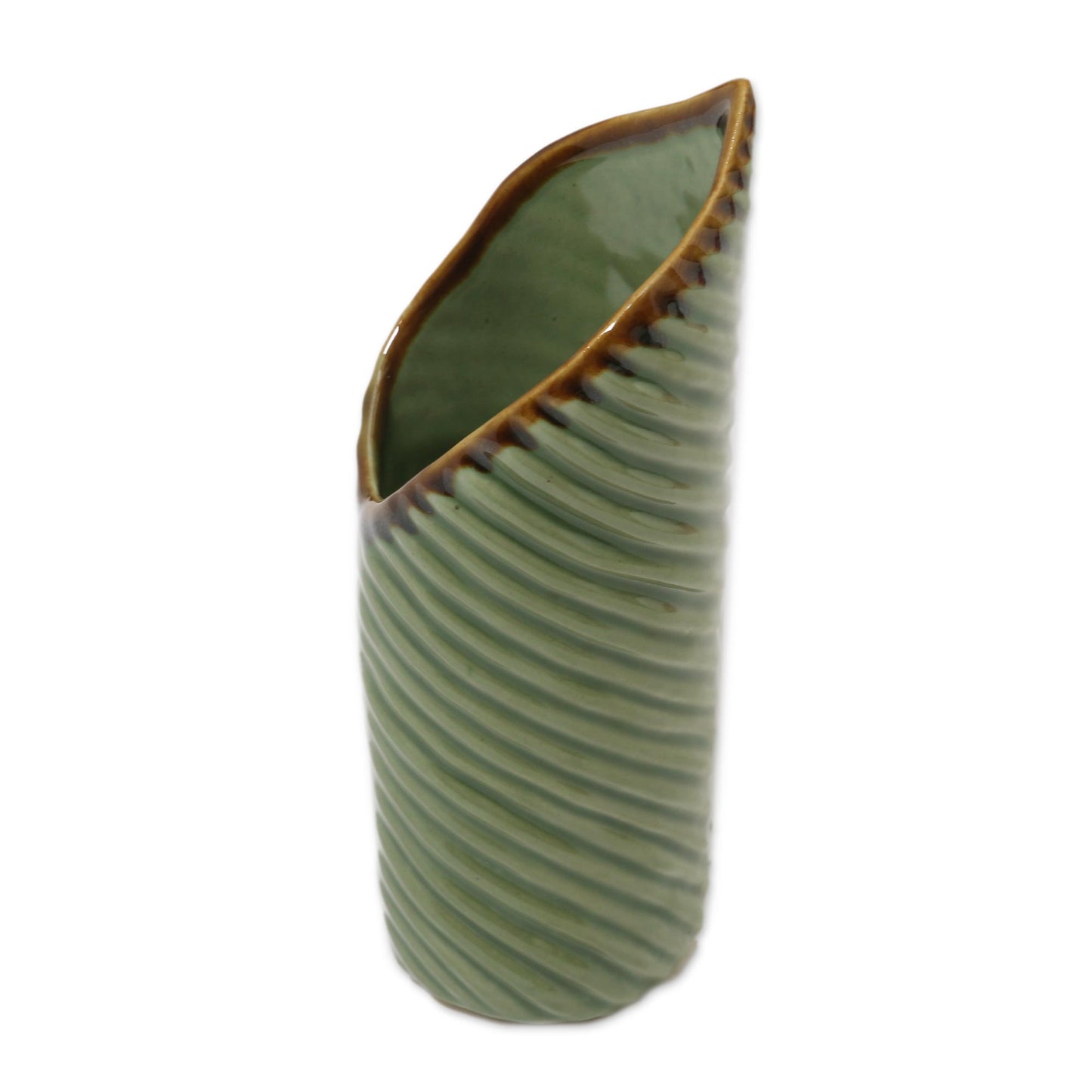 Banana Rolls Green Ceramic Vase