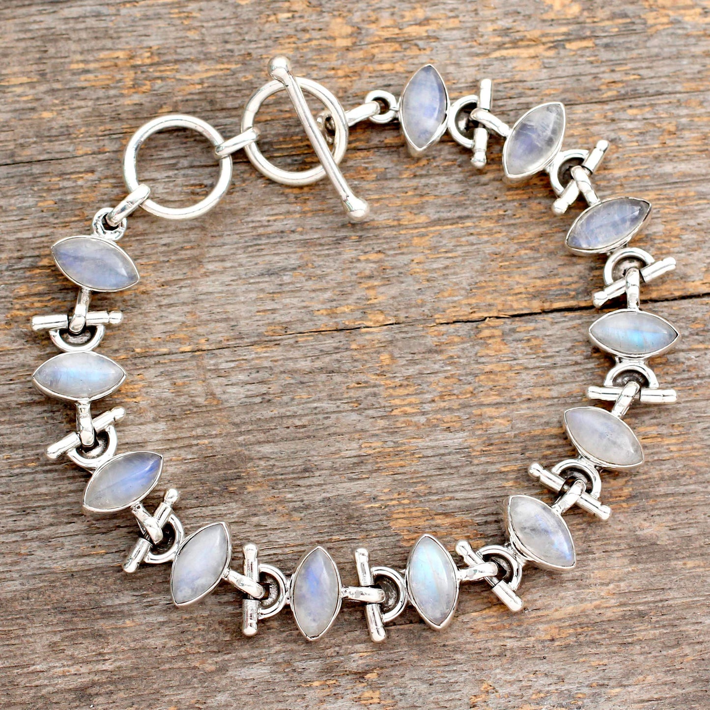 Hope Sterling Silver Rainbow Moonstone Bracelet Fair Trade