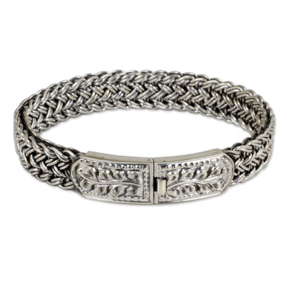 Unity Silver Braided Wristband Bracelet