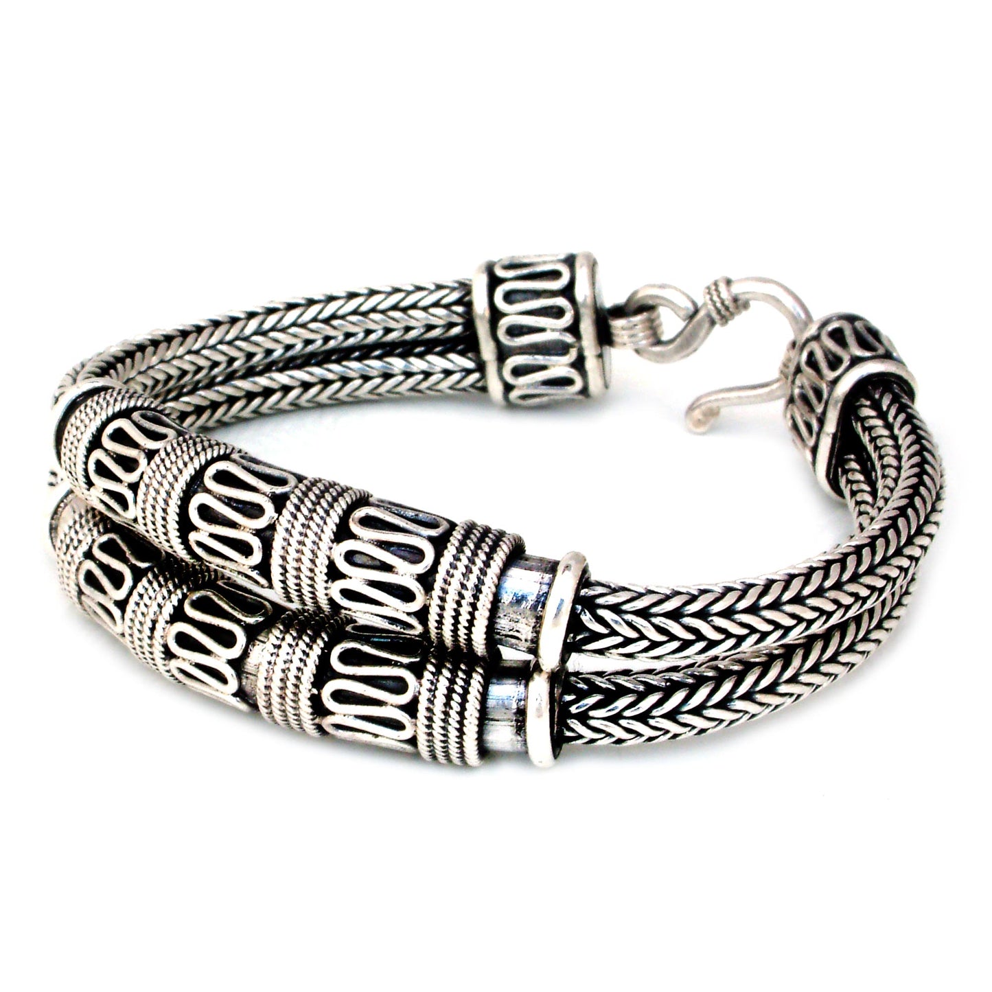 Distinction Silver Braided Bracelet