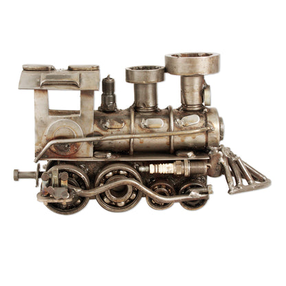 Rustic Locomotive Unique Recycled Metal Rustic Train Sculpture (11 Inch)