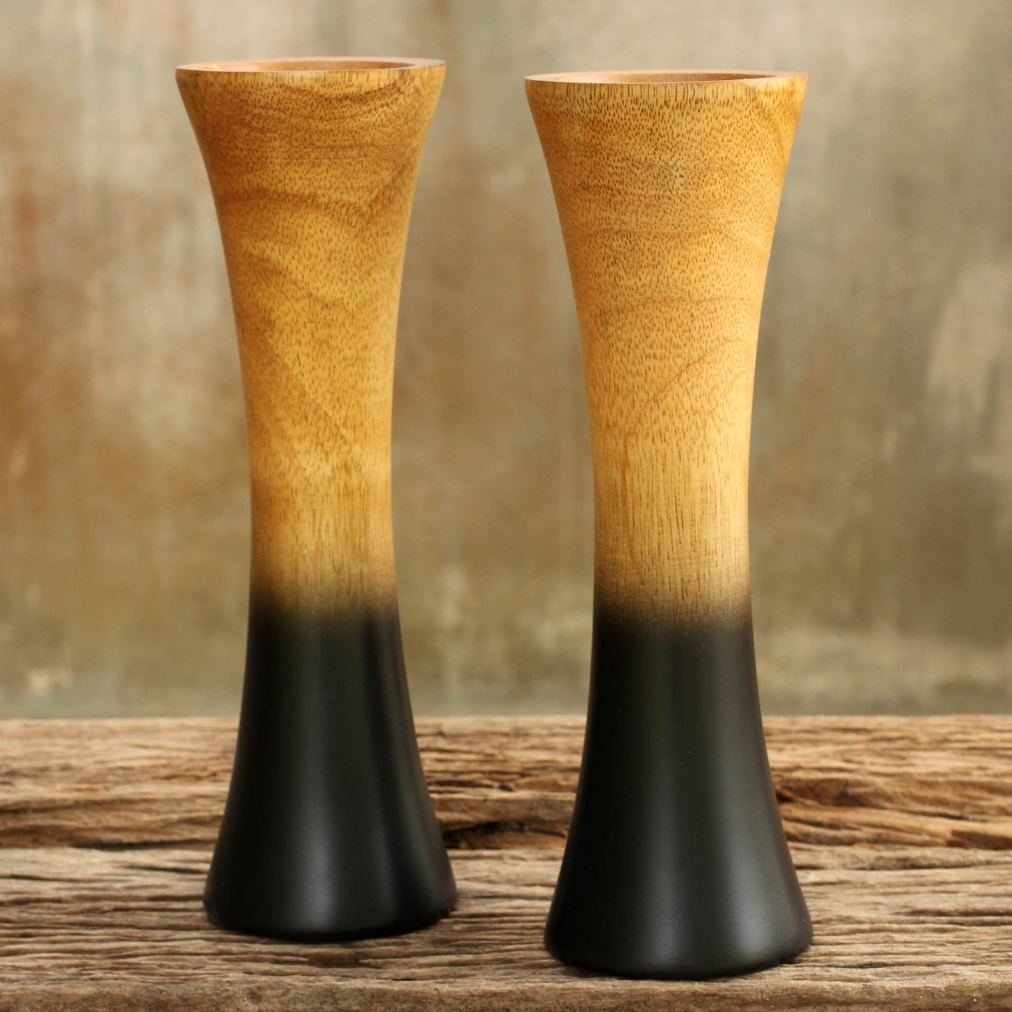 Volcanoes Ombre Mango Wood Vases