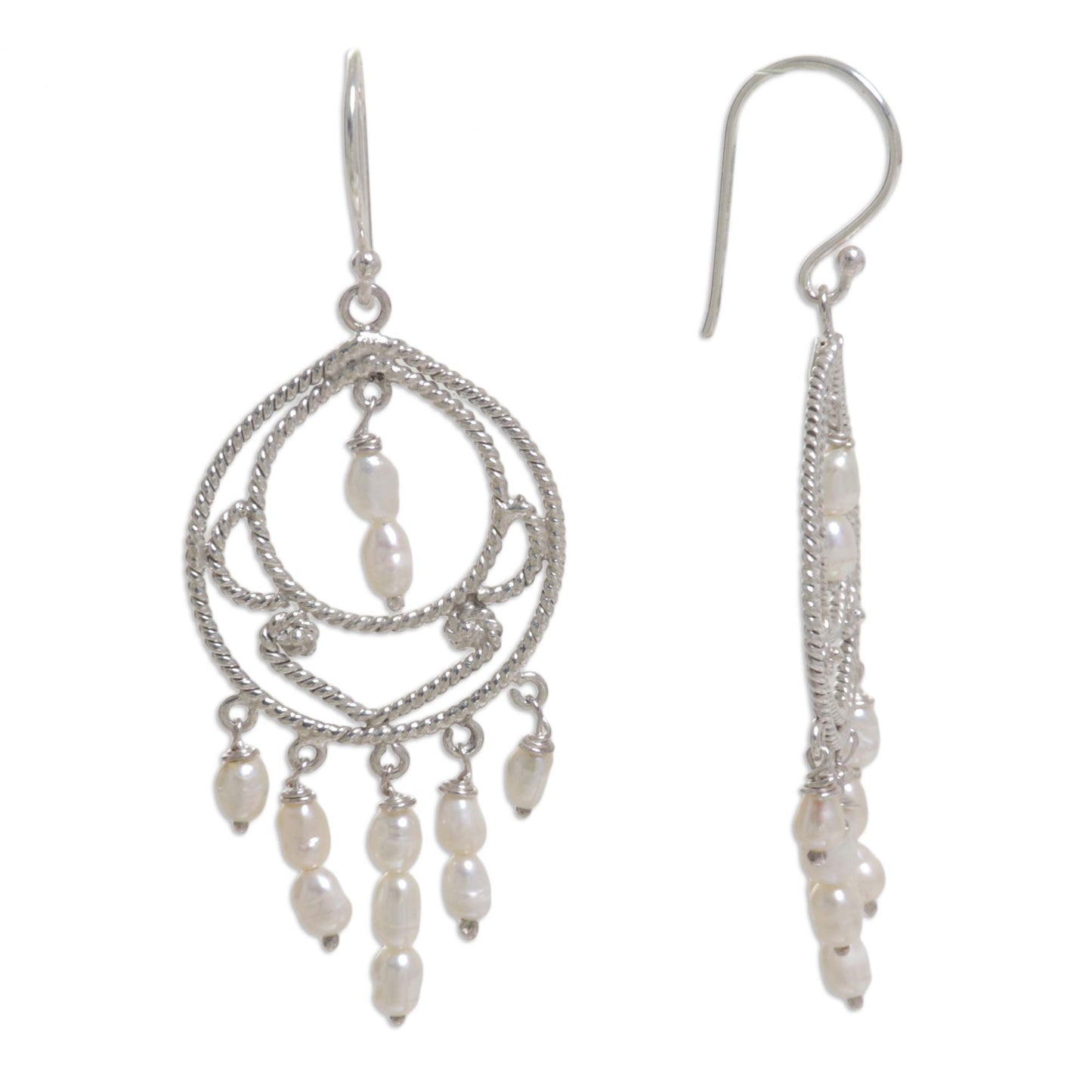 Gracious Lady Pearl chandelier earrings