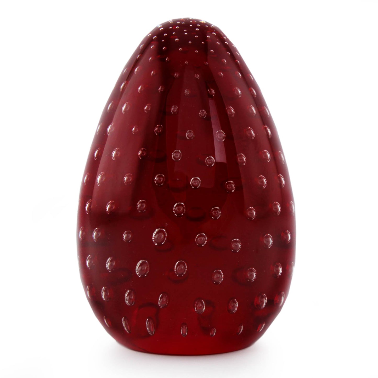 Vermilion Egg Handblown Murano Inspired Glass Sculpture