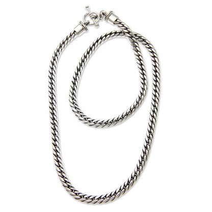 Sleek Men's Sterling Silver Chain Necklace