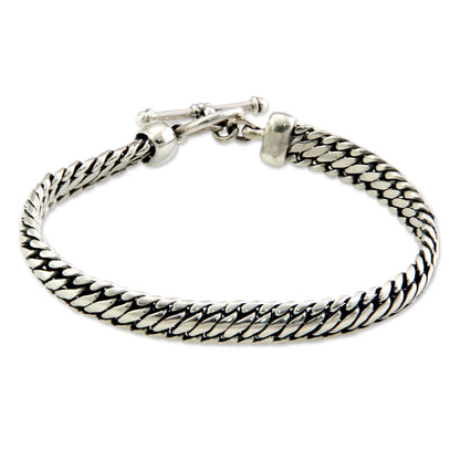 Links of Power Sterling Silver Chain Bracelet