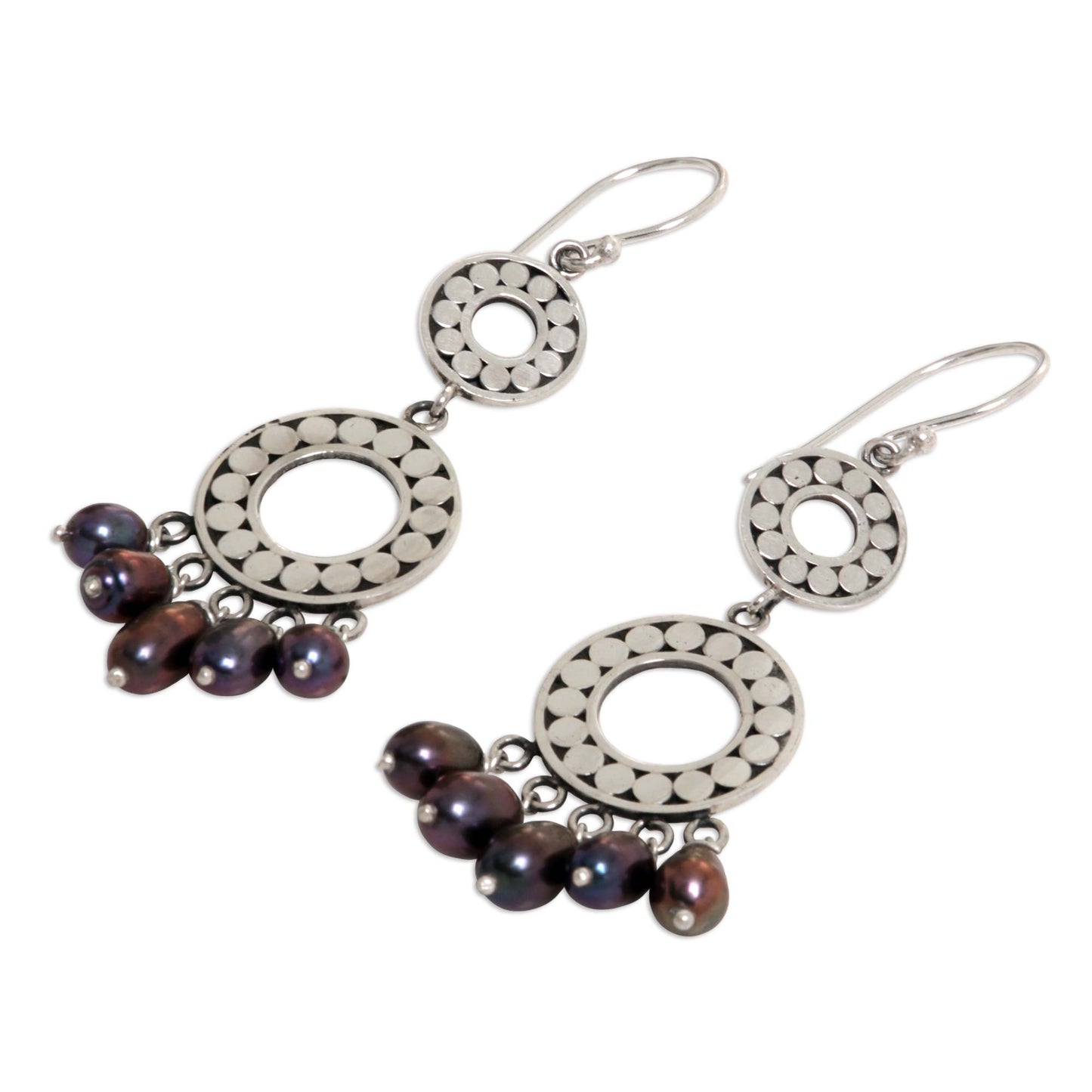 Eclipse in Black Pearl chandelier earrings