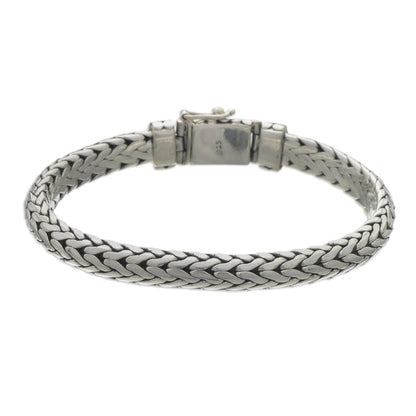 Dragon Men's Sterling Silver Chain Bracelet