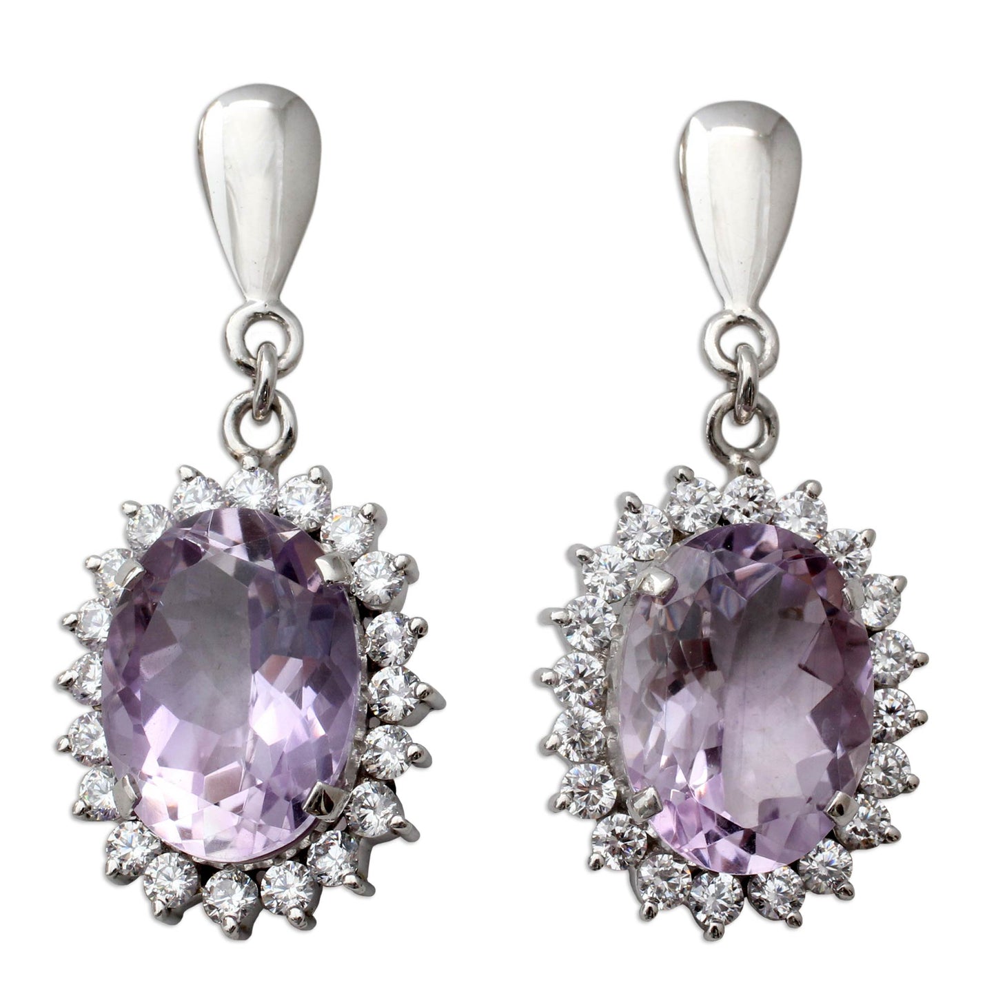 Violet Splendor Amethyst dangle earrings