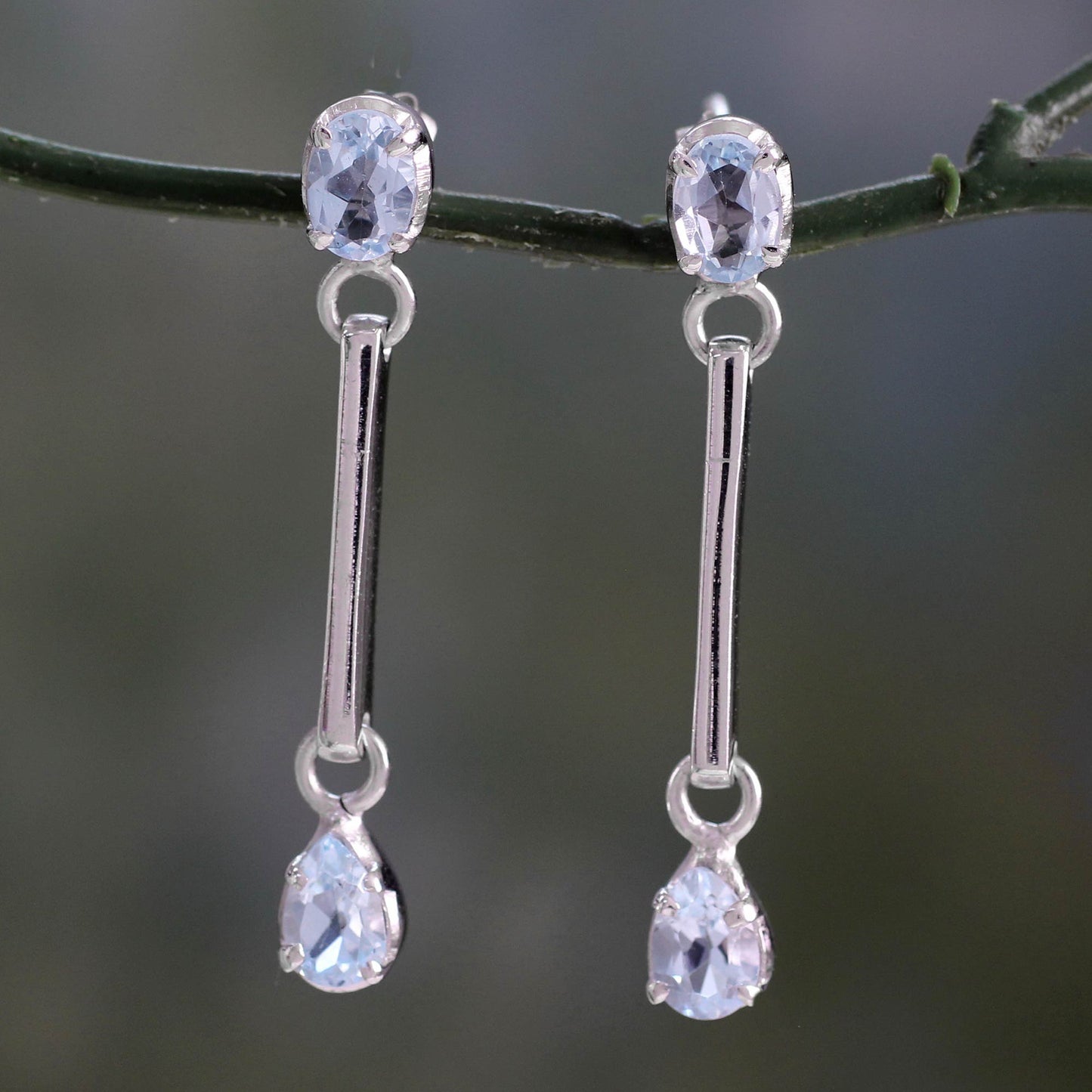 Blue Junction Topaz dangle earrings