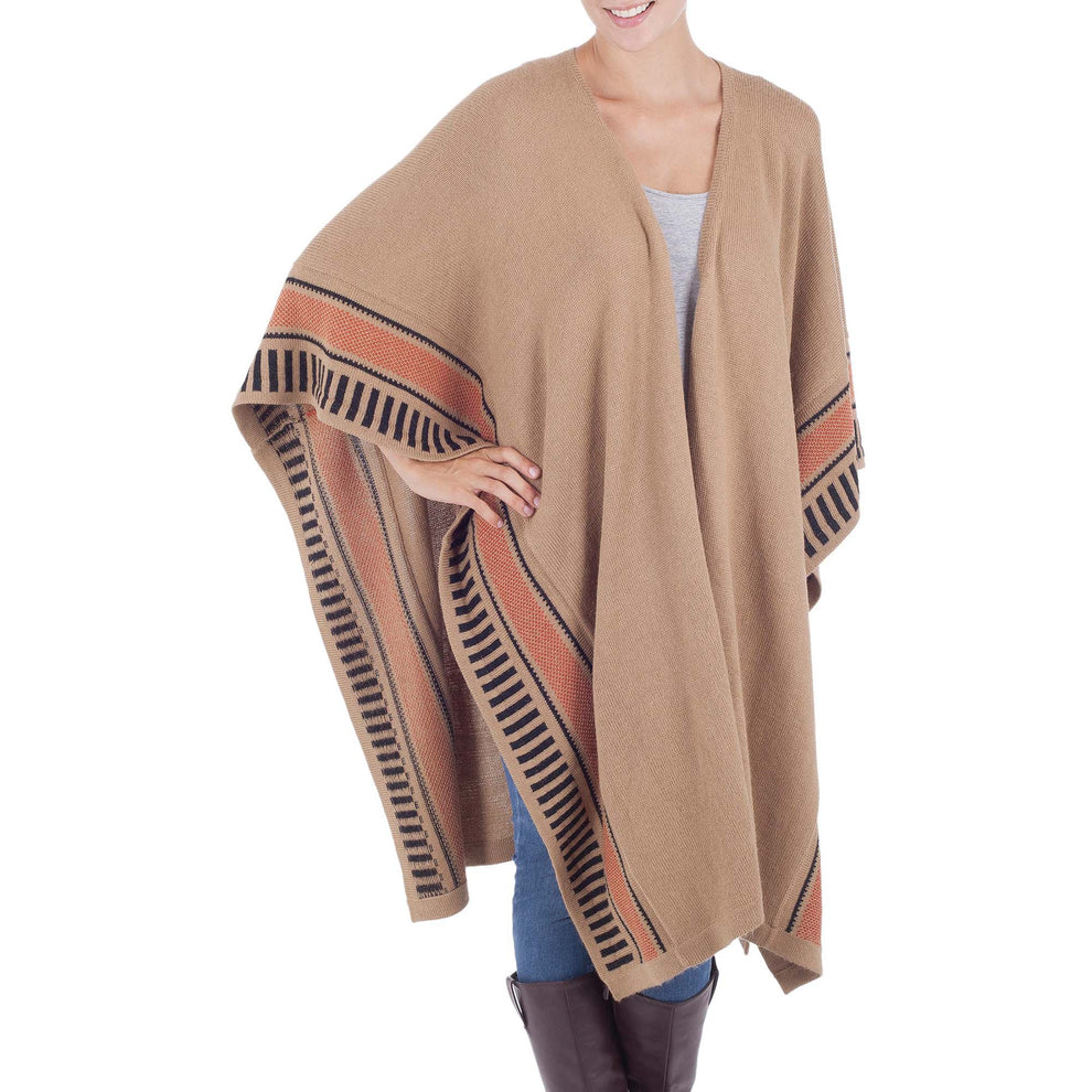NOVICA Desert Sand Ruana Cloak | GreaterGood