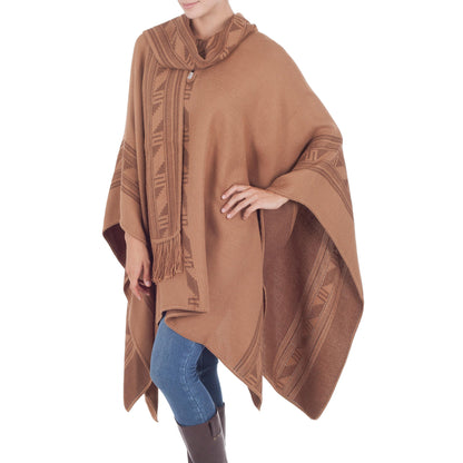 Heritage Alpaca Blend Reversible Handcrafted Poncho