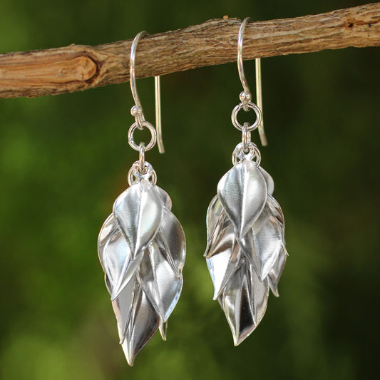 Silver Leaves Sterling Silver Dangle Earrings