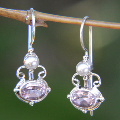 Sunrise Spirit Amethyst & Pearl Earrings