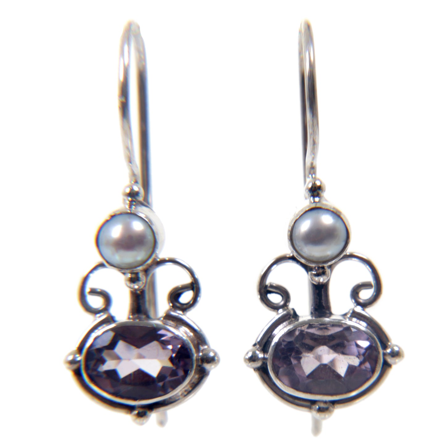 Sunrise Spirit Amethyst & Pearl Earrings