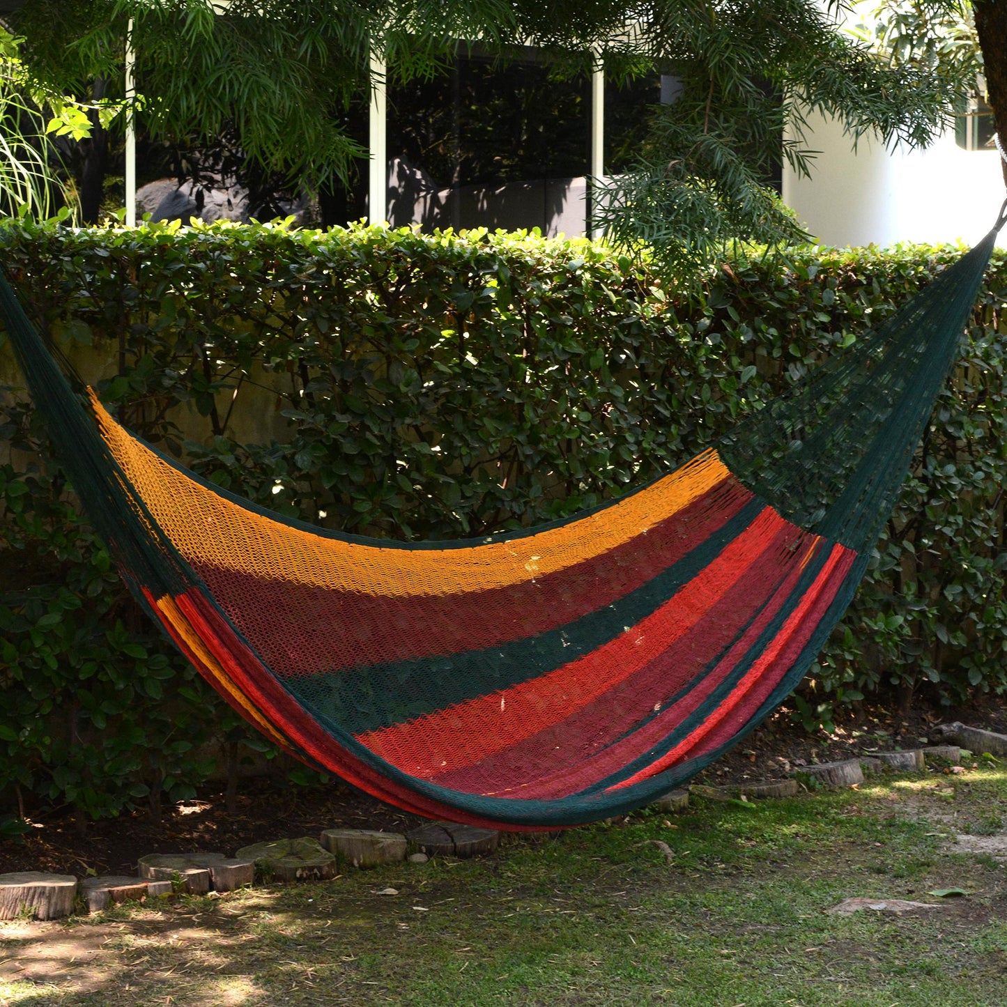 Red Wine Sunset Unique Rope Hammock from Mexico (Double)