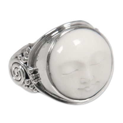 NOVICA - Face Of The Moon Sterling Silver Cocktail Ring