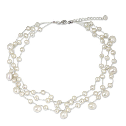 Moonlight Glow Multi-Strand Pearl Bridal Choker