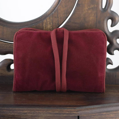 Handmade Red Cotton Jewelry Roll