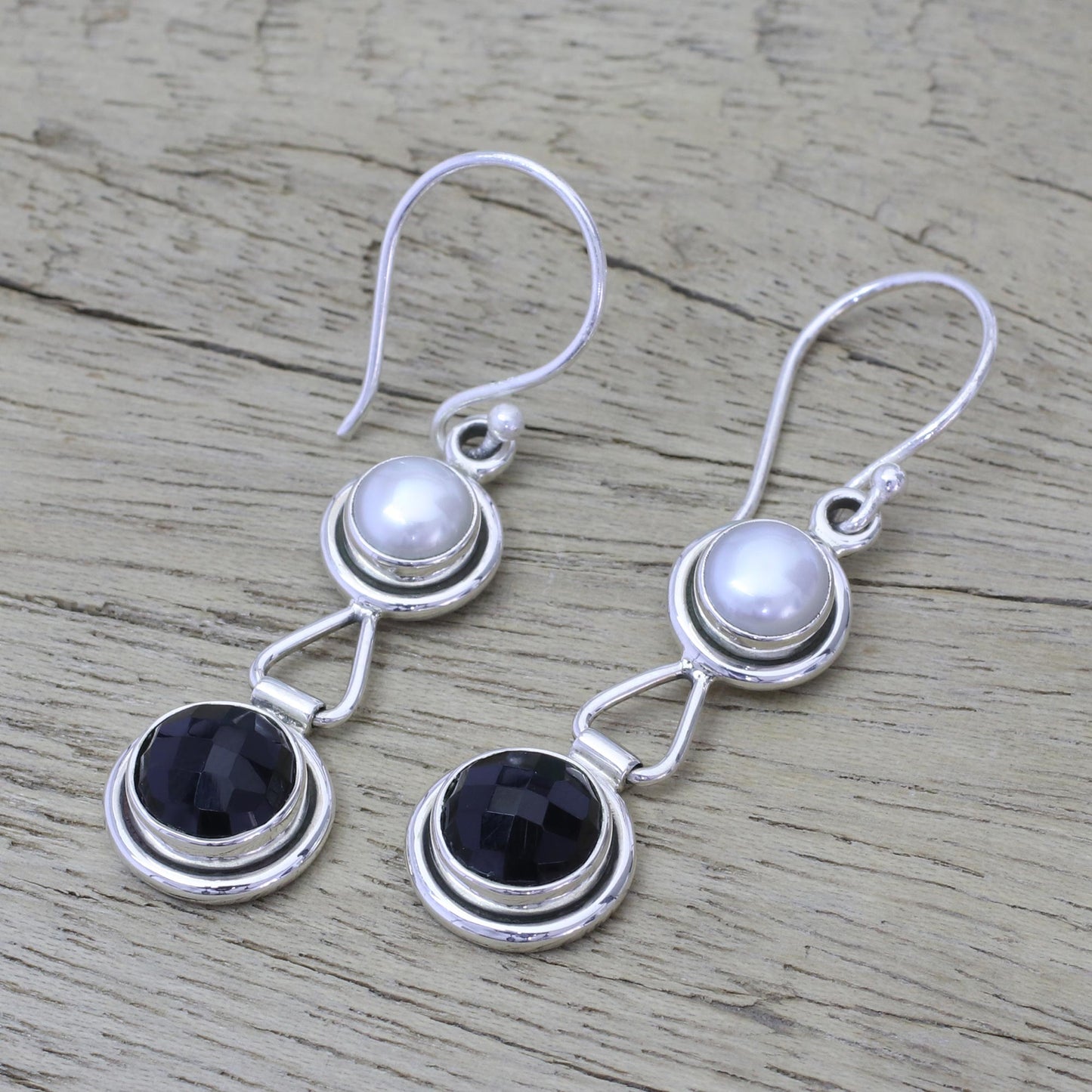 Double Charm Sterling Silver Earrings