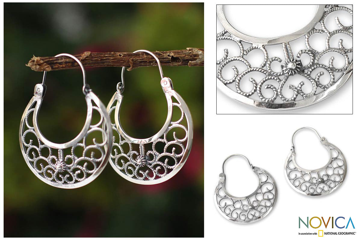 Climbing Vines Sterling Silver Earrings