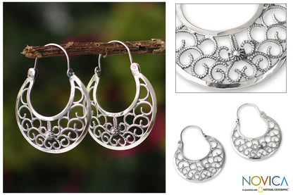 Climbing Vines Sterling Silver Earrings