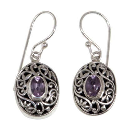 Wild Beauty Sterling Silver Amethyst Dangle Earrings