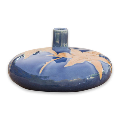 Blue Valley Lily Floral Ceramic Vase