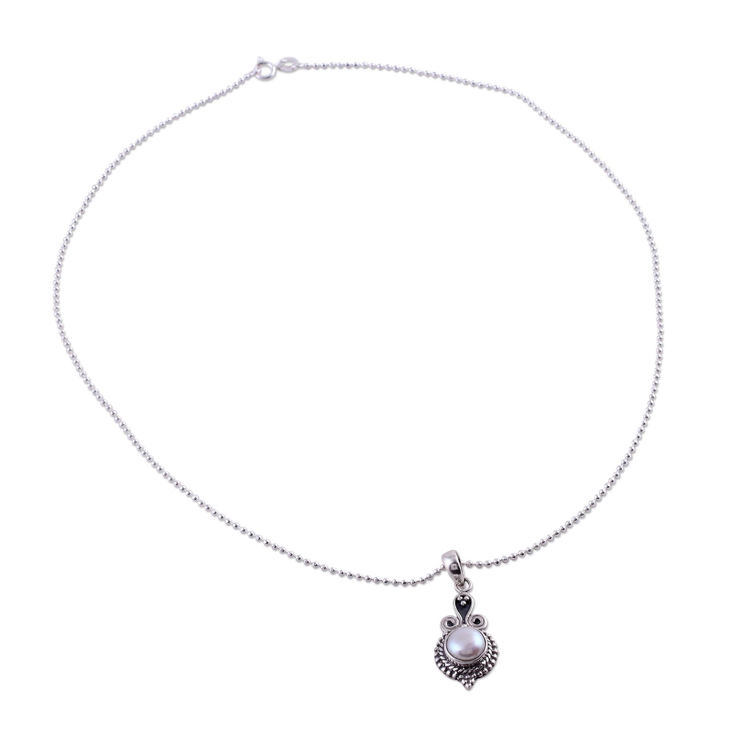 Cloud of Desire Artisan Crafted Sterling Silver Necklace with Pearl Pendant