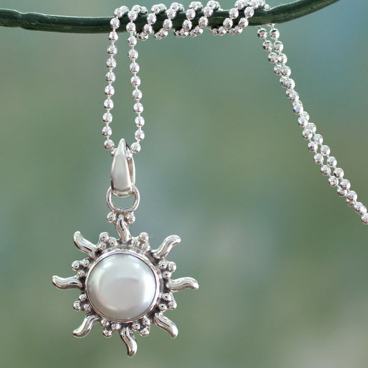 Quiet Sun Pearl Sterling Silver Necklace