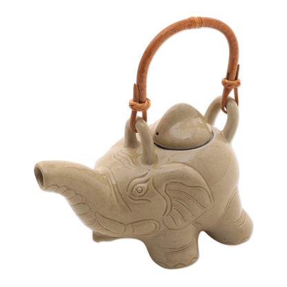 Elephant Cream Tea Good Luck Ceramic Teapot