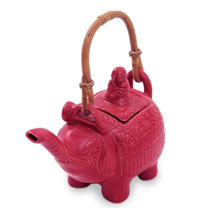 Buddha & The Ruby Elephant Ceramic Teapot