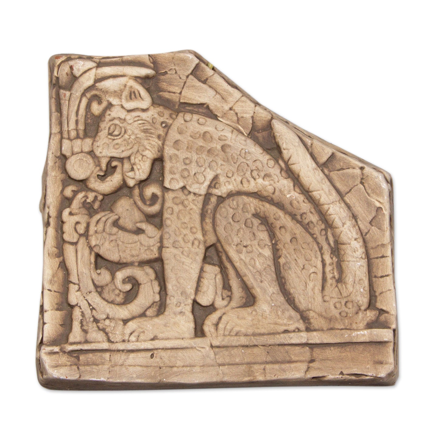 Mighty Maya Jaguar Ceramic Plaque