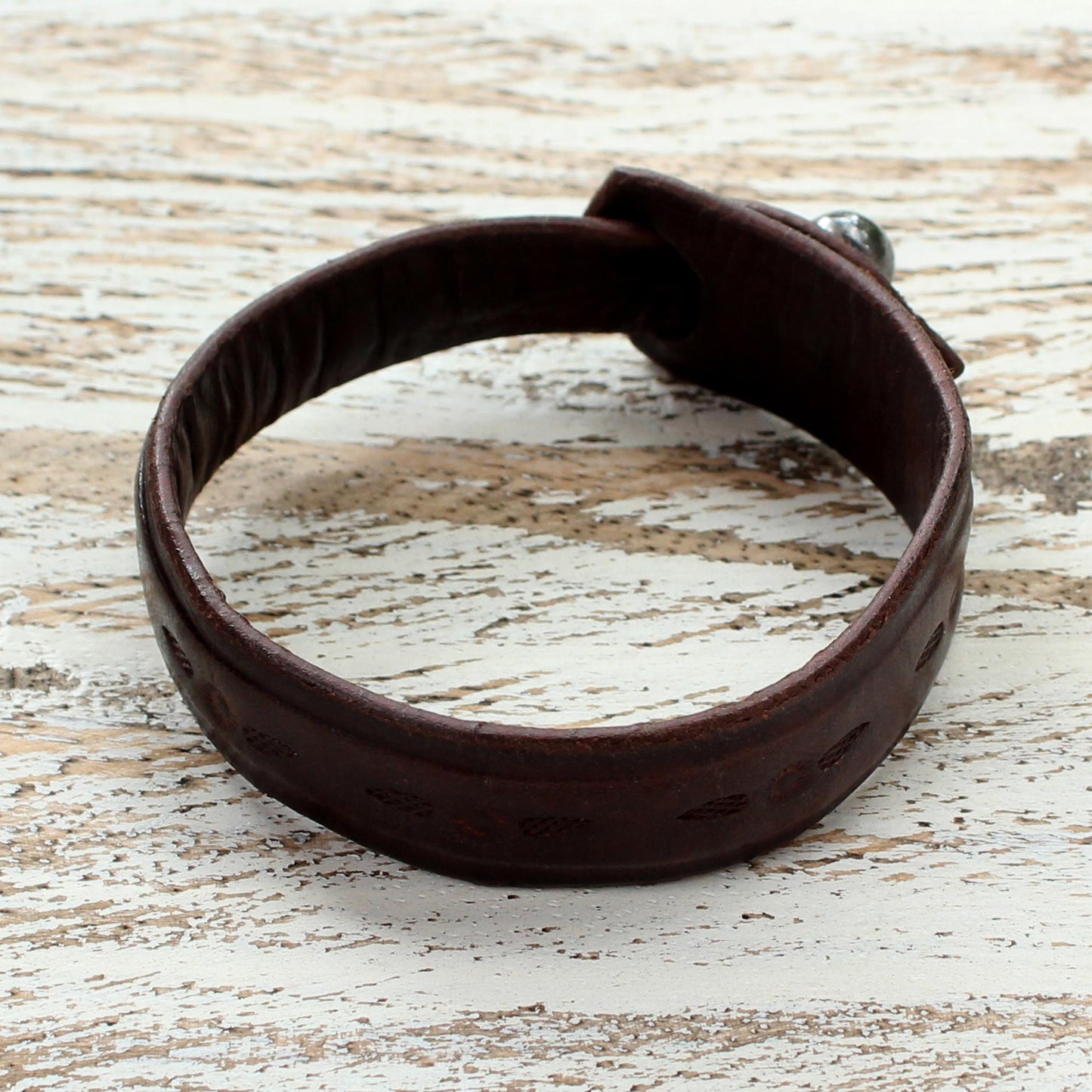 Floral Chimes Leather wristband bracelet