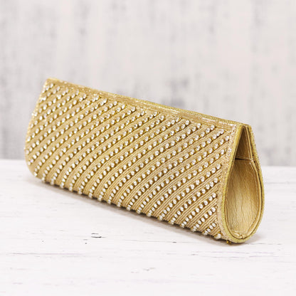 Golden Stars Align Unique Beaded Evening Clutch Bag