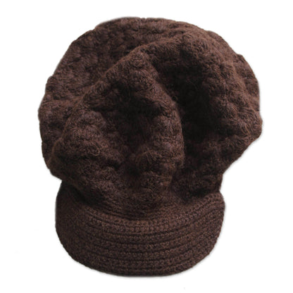 Chocolate Cap 100% alpaca hat